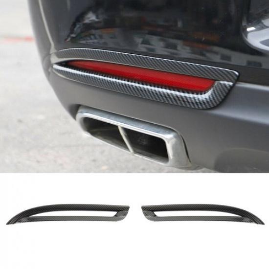 Carbon Fiber Rear Bumper Fog Cover Trim Bezels for Chrysler 300 2015+ Accessorie