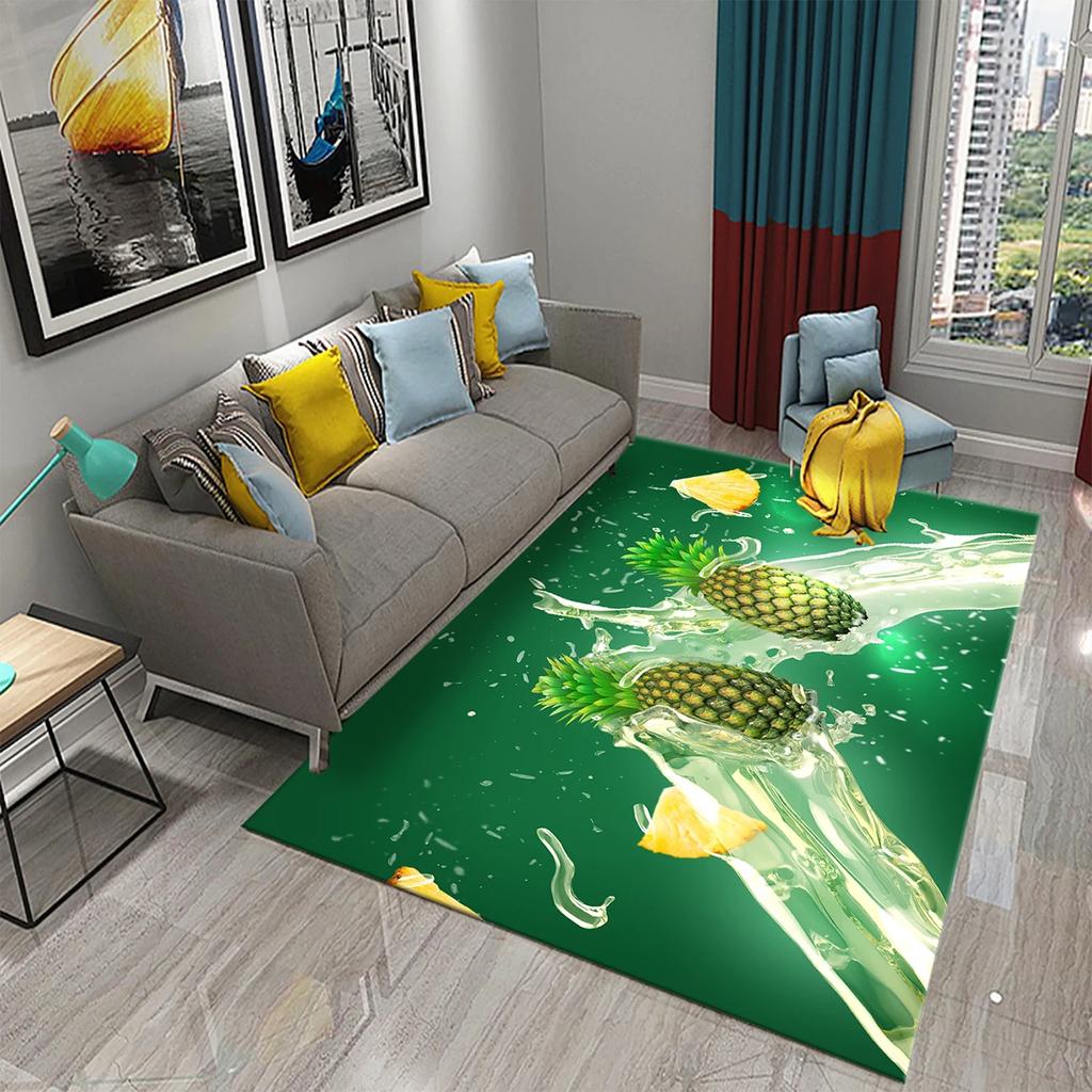Zabawny Dywan Ananas 3D Dywany ze Wzorem Świeżych Owoców Dywan do Salonu Dywanik Podłogowy do Pokoju Dziecięcego Dywan Okno Przy Łóżku Wystrój Domu