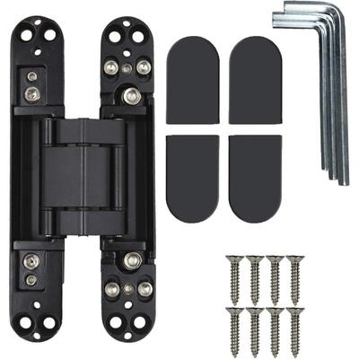 6inch Hidden Door Hinges Invisible Hinges Concealed Hinges Zinc Alloy 180 Degree Swing Hinge 3 Way Adjustable Butt Hinge 6 X 2.5 X 1 Inch