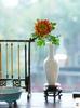 Thin-Walled Translucent White Ceramic Vase, Zen Style, Antique Chinese Plum Blossom Ornament for Living Room Decor.