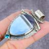 Natürlicher Owhyee Opal, Blauer Topas Edelstein 925 Sterlingsilber Anhänger 2,25" C6n73