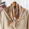 Chessboard Plaid 71CM Cotton and Linen Silk Scarf Small Square Scarf Women's Spring and Autumn Summer Thin Scarf Scarf Linen Headscarf Belt