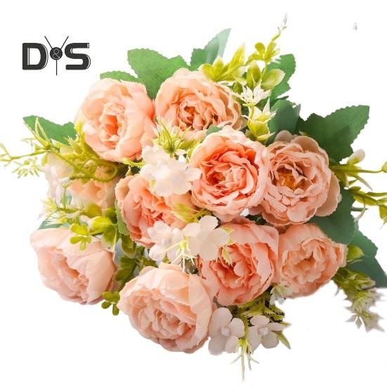 Simulare de textura clară Bujor Fără udare Atrăgător bricolaj Mireasa ținând în mână buchet de bujor fals