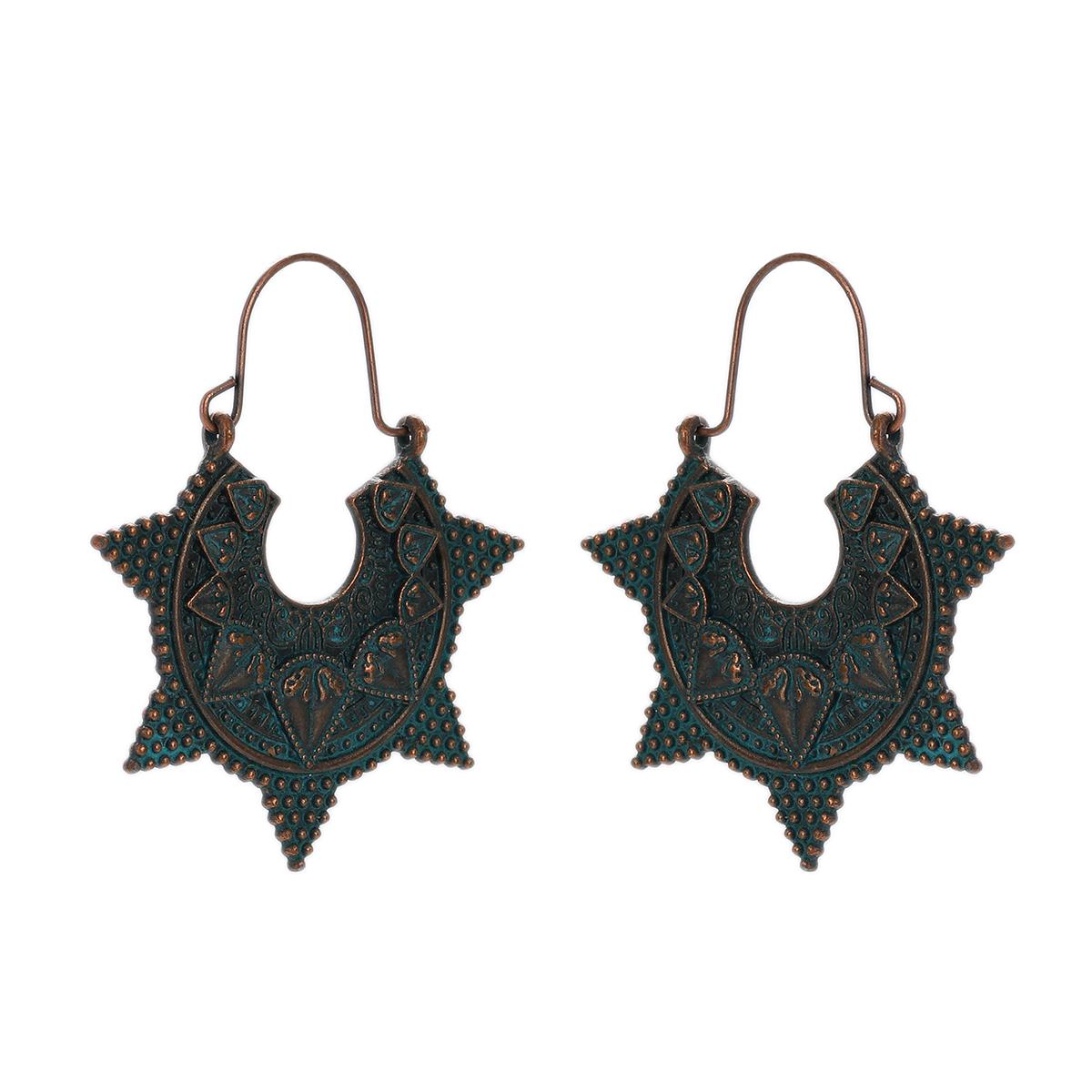 

Антикварные бронзовые металлические серьги винтажные геометрические круглые треугольные подвески pendientes серьги женские этнические индийские джумки циркон