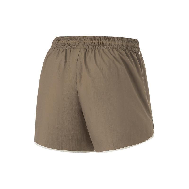 Li-Ning Cooling Comfortable Moisture Wicking UV Resistant Loose Antibacterial Sports Pants Women Shorts Mushroom-Brown AKSU610-3