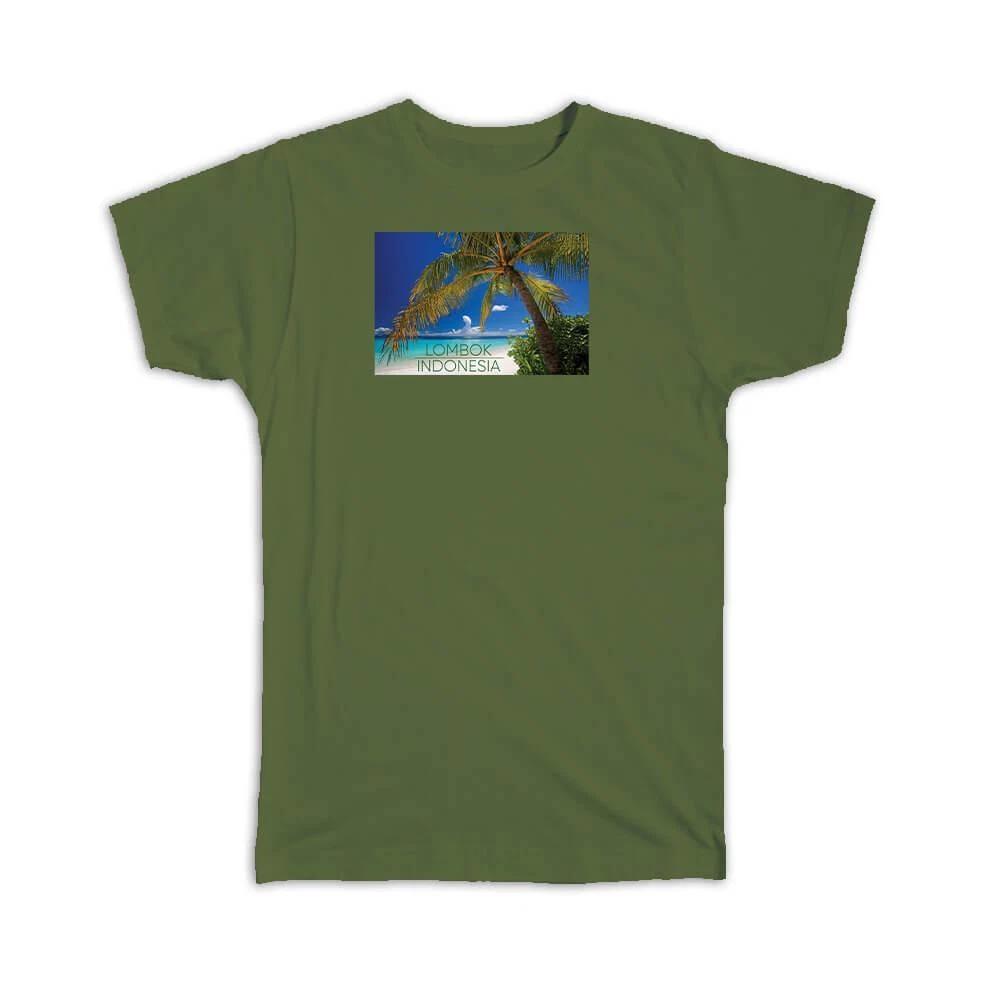 Gift T-Shirt : Palm Lombok Indonesia Beach L