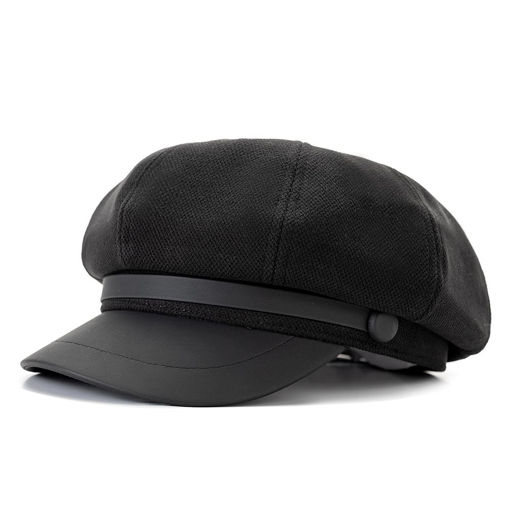 Autumn Winter Octagonal Cap Retro Painter Cap Big Head Circumference Beret