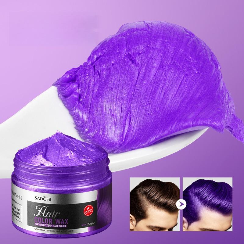 Purple Hair Wax Natural Volume Styling Cream Long Lasting Hold Lightweight Non Greasy Formula for All Hair Types