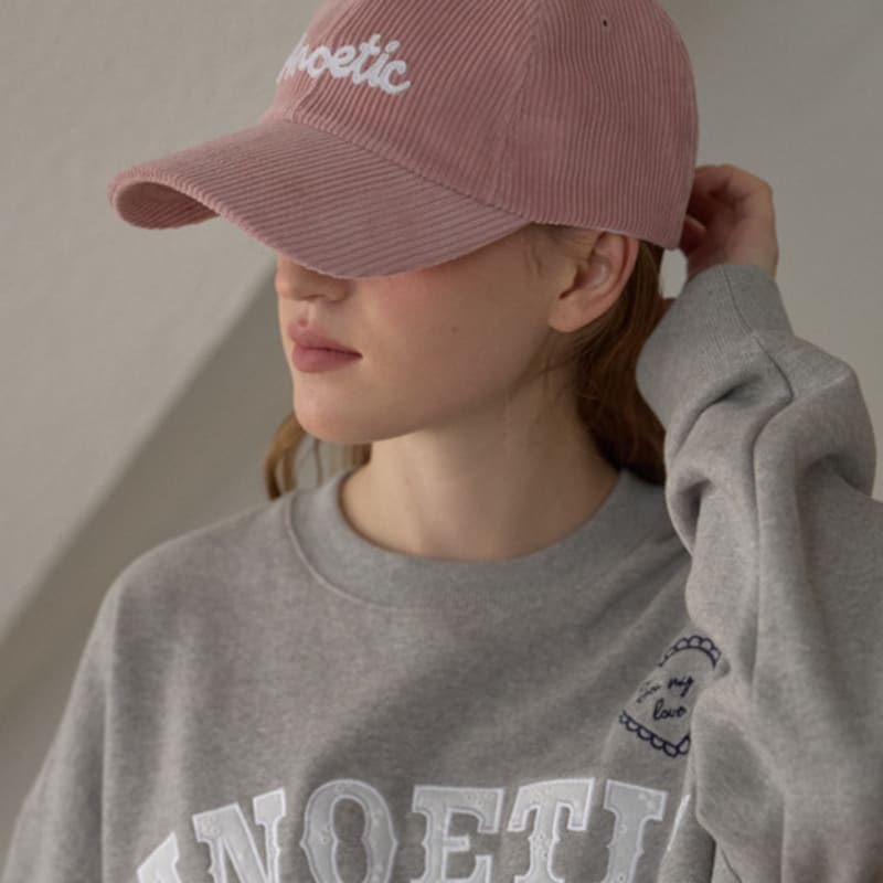 ANOETIC CORDUROY LETTERING BASECAP_PINK