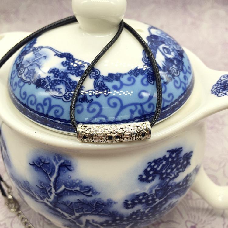 Fashion Necklace Accessories Bohemian Jewelry Miao Silver Sapphire Silver Flower Natural Chalcedony Short Clavicle Necklace
