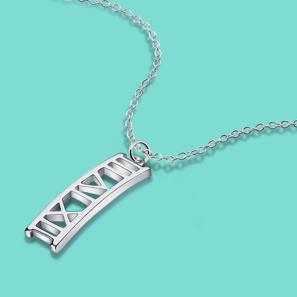 

Новое лето женское 46 см креативное ожерелье из стерлингового серебра 925 пробы кулон с римскими цифрами серебряная цепочка-чокеры ожерелья очаровательные ювелирные изделия