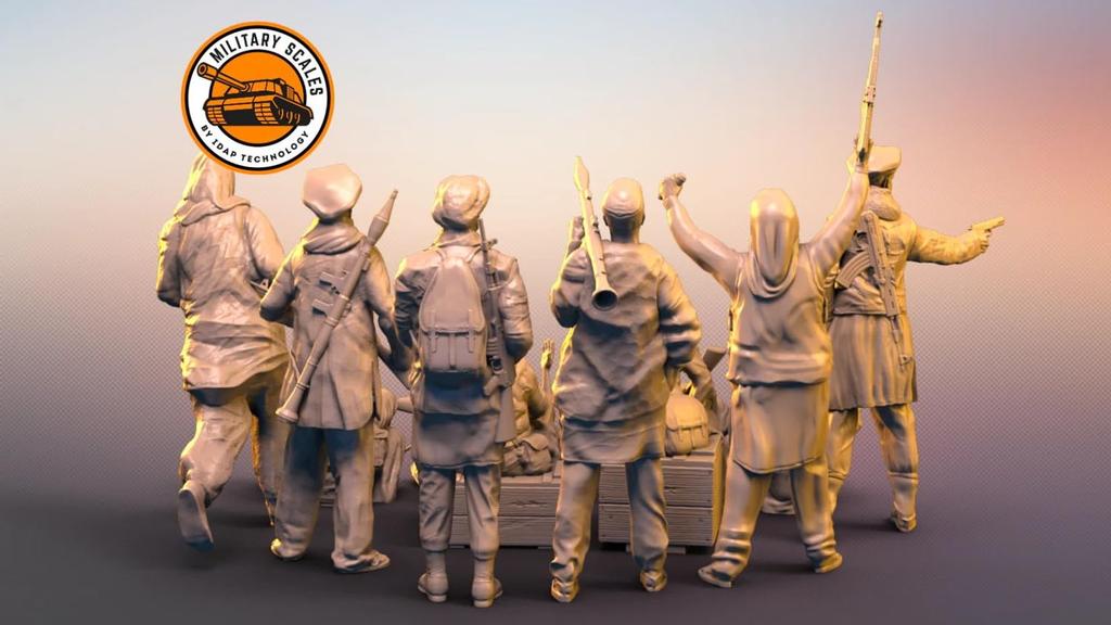 IDAP Technology Taliban Soldier Figure 12 Pieces 3D Printer Kit PD72215 1/72