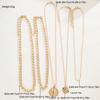 5 Pcs Vintage Punk Coin Pendant Necklace Set for Women Men Fashion Hip Hop Multilayer Thick Chain Necklace Daily Jewelry Gift