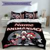 3pcs Custom Name Animaniacs Set,Includes 1 Duvet Cover and 2 Pillowcases,All-season Bedroom Decor
