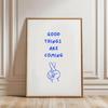 1PC Frameless Good Things Are Coming Posters Print Canvas Painting Modern Inspiration Quotes Wall Art Bedroom Home Decor Gift