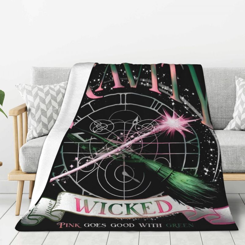 Custom 3D Printed Wickeds Musical Movie Blankets Comfortable Soft Flannel Summer Throw Blanket for Couch Car Bedding