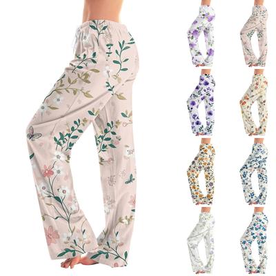 Damenmode Lockere, lässige Freizeithose mit Blumenmuster