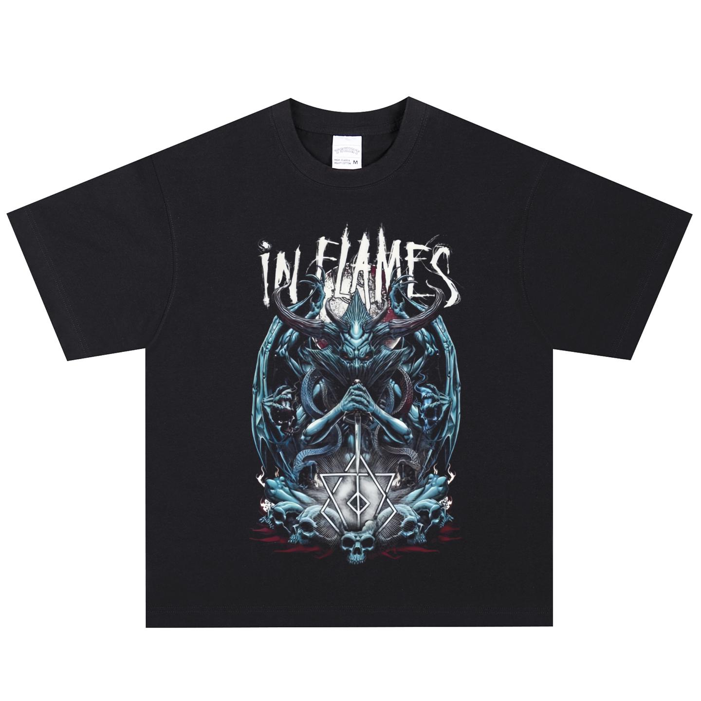 In Flames T-Shirt, Soft Fabric Casual Daily Wear S