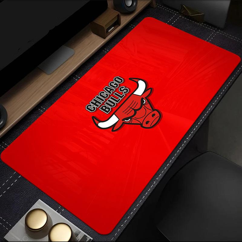 Tappetino per Mouse Logo Chicago Bulls, Base in Gomma, Tappetino per Mouse per Giocatori e Uso Ufficio, Scrivania da Gioco, Tappetino Facile da Pulire Regali di Natale per Fan