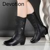 New Style Women's Shoes: Long Boots with Fleece, Spring and Autumn Knight Boots, Plus-size Women's Boots Devotion