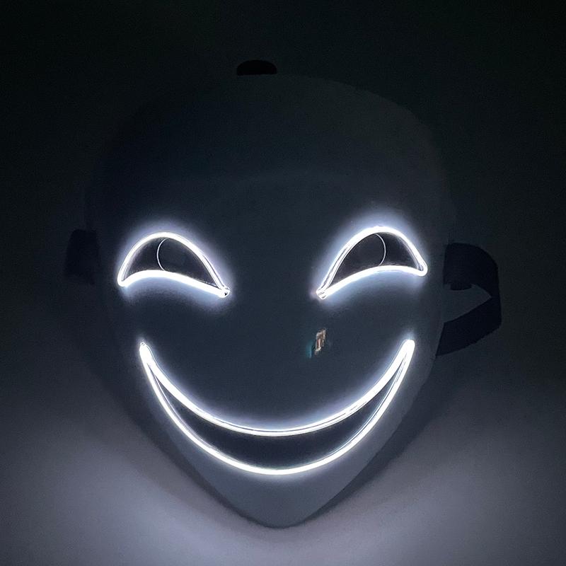Glowing Jet Black Hiruko Kagetane Full Face Mask for Halloween