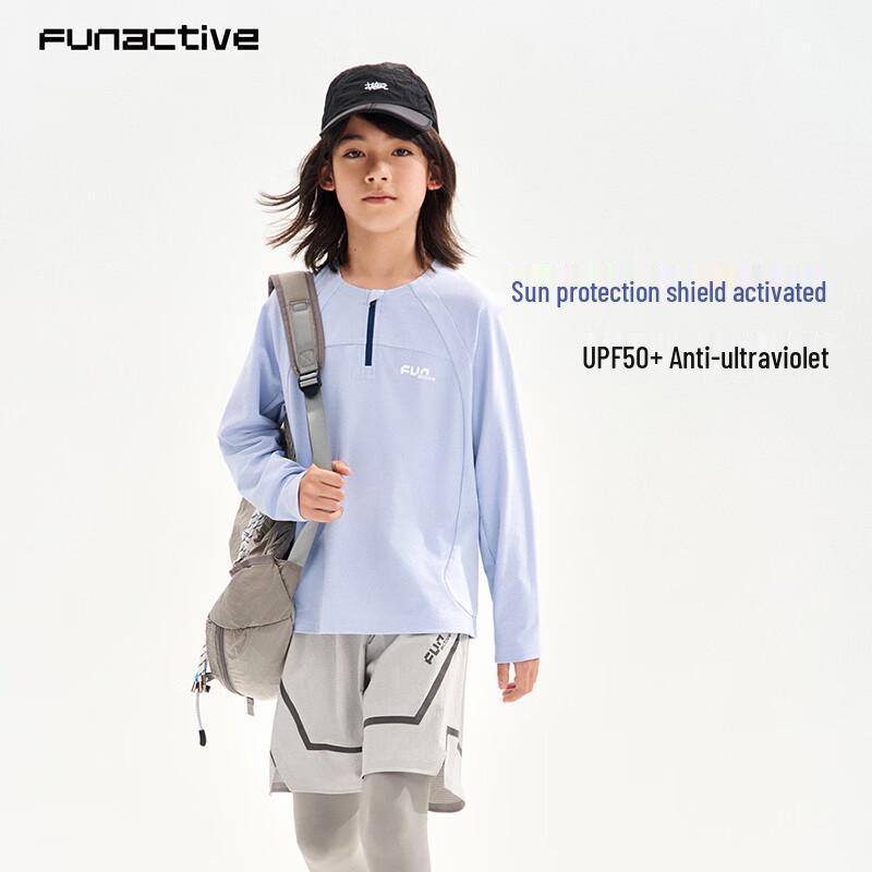 FUN ACTIVE Kids' Long Sleeve Breathable Quick-Dry Sports T-Shirt