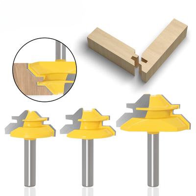 3-Piece Set Of 8-Handle 45-Degree Mortise Knife, Splicing Knife, Splicing Knife, Woodworking Milling Cutter, Right-Angle Mortise Knife