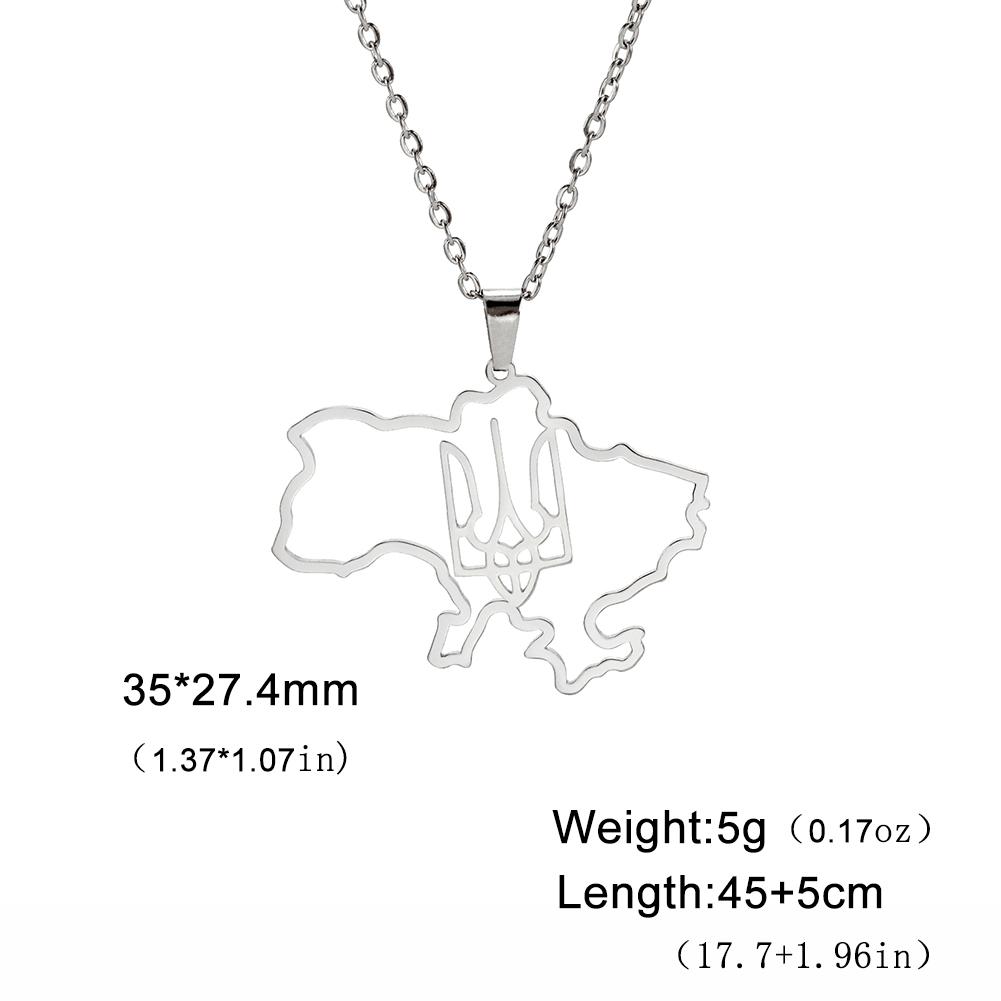 LIKGREAT Hollow Ukraine Map Pendant Necklace Trident National Symbols Of Ukraine Necklaces Flag Ukrainian Party Jewelry Gifts