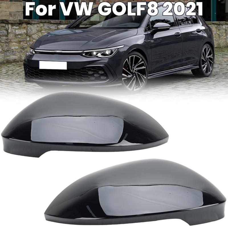 1 Pair Rearview Mirror Cover Cap For VW GOLF 8 MK8 Without Lane Change Assist Hole Side Mirror Cover Cap Car Accessories
