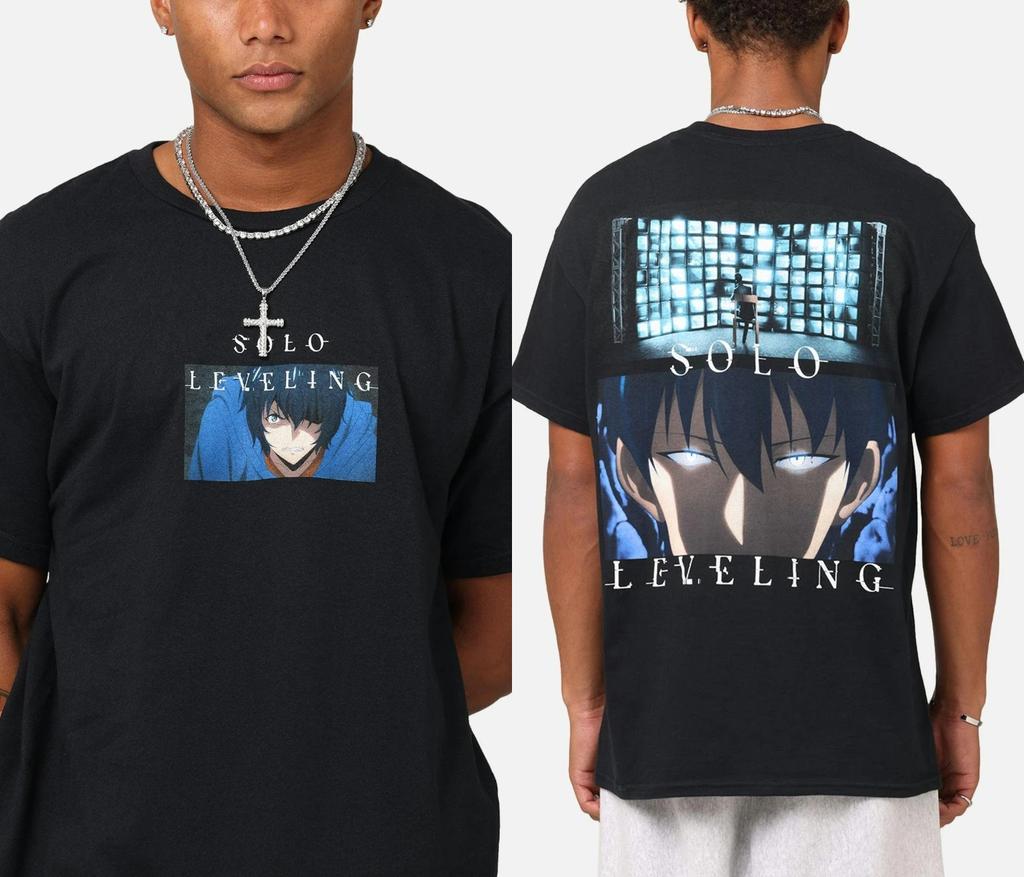 Hot Amine Solo Leveling Heavy Cotton T-Shirt Black White Tee Men's Women's Oversized Y2k Short Sleeves Hip Hop Streetwear Tops