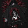 Tsukuyomi Crimson Ascension Manga Tee, Washed Black Gothic Streetwear Shirt