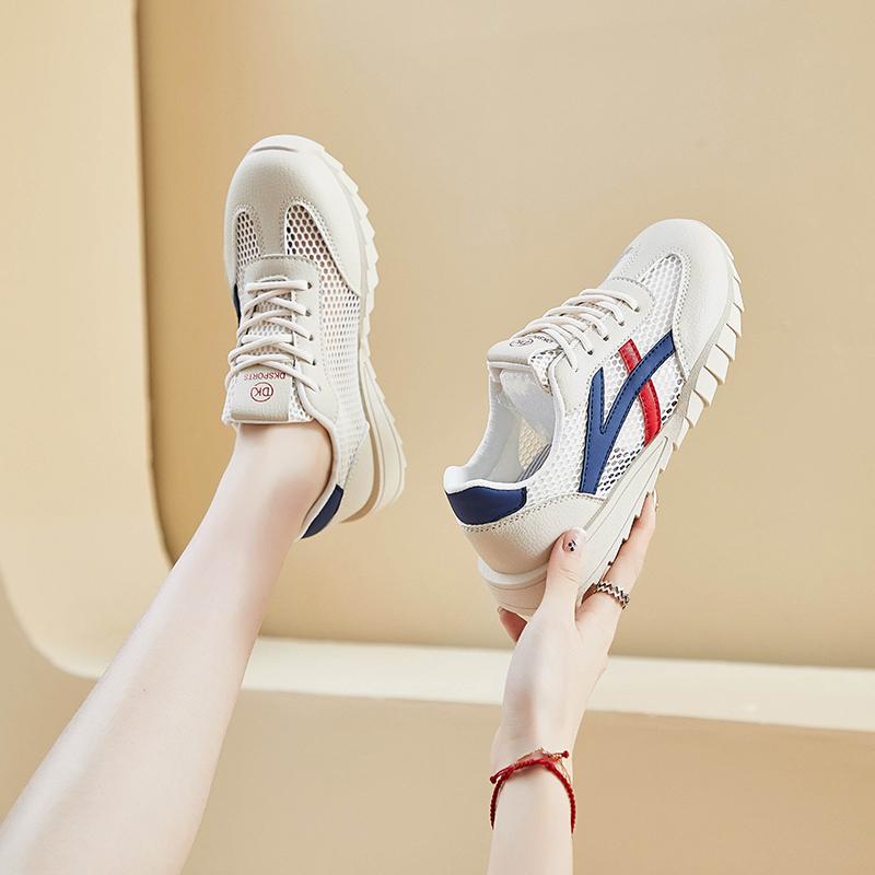 

Новая Мода Весна/Осень Дышащая Сетка Женская Обувь Мягкие Мокасины На Шнуровке Кроссовки Уличная Повседневная Обувь 40