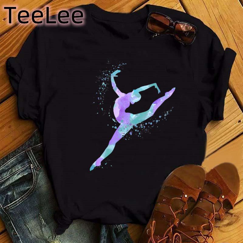 Gym Art Tee Shirt Femme Ballet Dancer Gymnast Lover Birthday Gift Tops Girls Summer Print Gymnastics Casual T Shirt Unisex