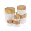 Mini Glass Jar Cosmetics Subpackage Filling Wood Cap Bottle Face Cream Lipstick Storage Container Frosting Refillable 5g-200g