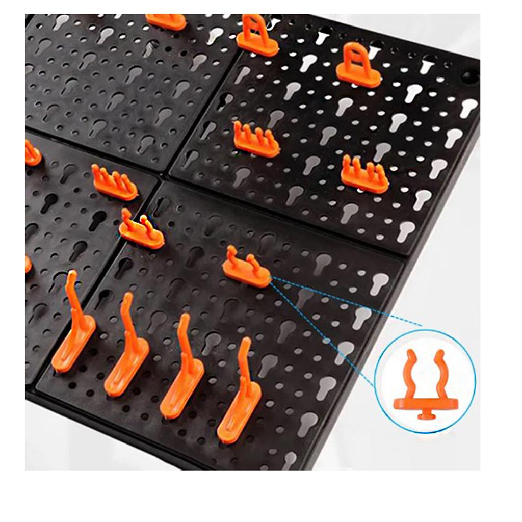 10PCS Hardware Tool Hook Wall-Mounted Hardware Tool Hanging Plate Tool Box Parts Garage Workshop Storage Rack Hanging Hole