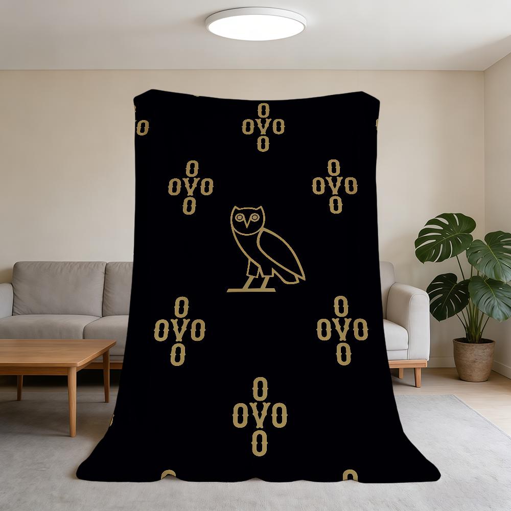 Blanket Super Warm Comfortable Plush Throw Blanket Child Home Sofa Rapper Bedroom D-Drake-ES OVO Gift 75x90cm