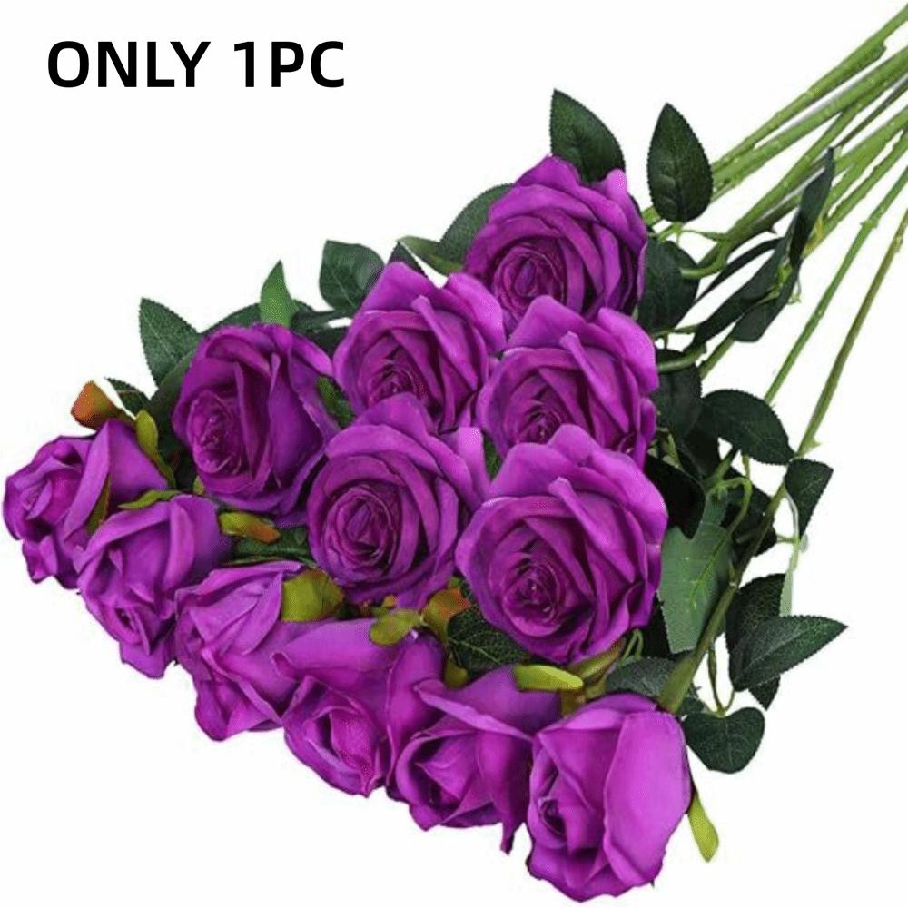DIY Floral Arrangment Artificial Silk Flowers Fake Roses Bouquet for 1PC Wedding Home Party