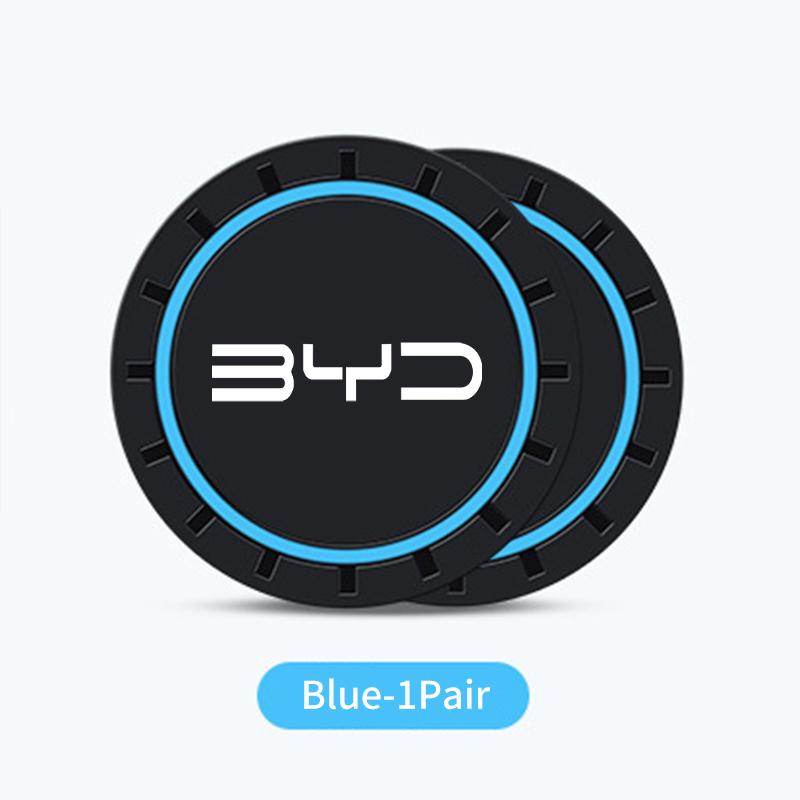 

For BYD Car Coasters Water Cup Slots Non-Slip Mat Waterproof Drink Pad F3 E2 D1 E9 E3 S2 F3DM L3 E6 G6 G5 M6 S8 G3R