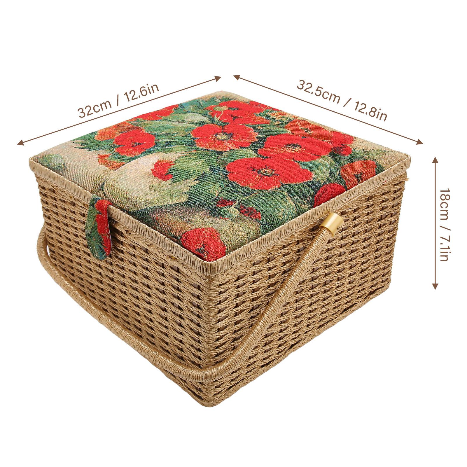 

Sewing Basket Large Capacity Lightweight Portable Sewing Storage Box with Removable Tray Sewing Basket for Home Sewing Organizer