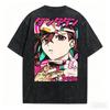 726. Camiseta Lavada DANDADAN Momo Ayase Personalidad Lavada Ropa Camiseta de Anime Ropa para todo el año Parejas Tallas Grandes Unisex Regalo Clásico Oversize