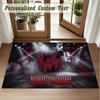 Crystal Velvet Square Rug Custom NameKorn Pattern Non Slip Home Floor Decor Rug