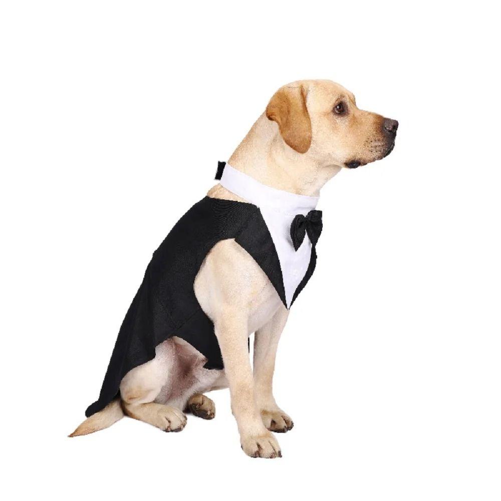 Black/Stripes Dog Tuxedo Costume Detachable Design Large Dog Costume Set Autumn Season