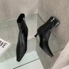 Spring New Pointed Toe Women Ankle Boots Ladies Eelgant Thin Low Heel Chelsea Shoes Soft Leather Short Boots Size 35-41