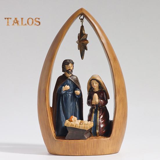 Heilige Familie Harz Figurine Krippen Advent Statue Joseph Jungfrau Maria Geburt von Jesus Skulptur Home Office Desktop Dekoration Ornament