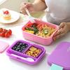 Portable Lunch Box Plastic Bento Box Microwave Heated Lunch Box with Fork&Spoon Tableware Picnic Food Fruit Container Dinnerware