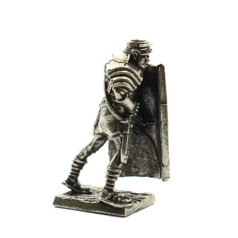 Military Sandbox Metal Copper Ornaments Figure Roman Legionary Soldier Model Archer Medieval  Toys  Desk Decoration