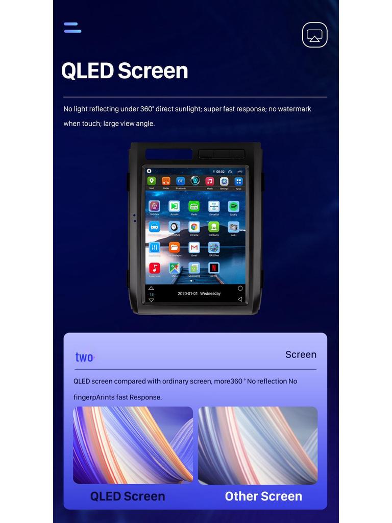 Compatible with 2008-2012 Ford Mustang/F150: Android GPS, WiFi, Bluetooth, CarPlay Navigation System.