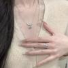 Titanium Steel Pendant Necklace Sparkling All-Over Sweet Versatile Spring Summer White Moonlight Fresh and Elegant Clavicle