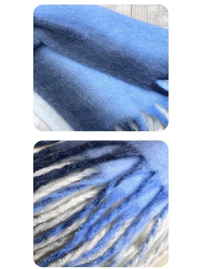 Women's Luxury Mohair Gradient Stripe Winter Scarf & Shawl