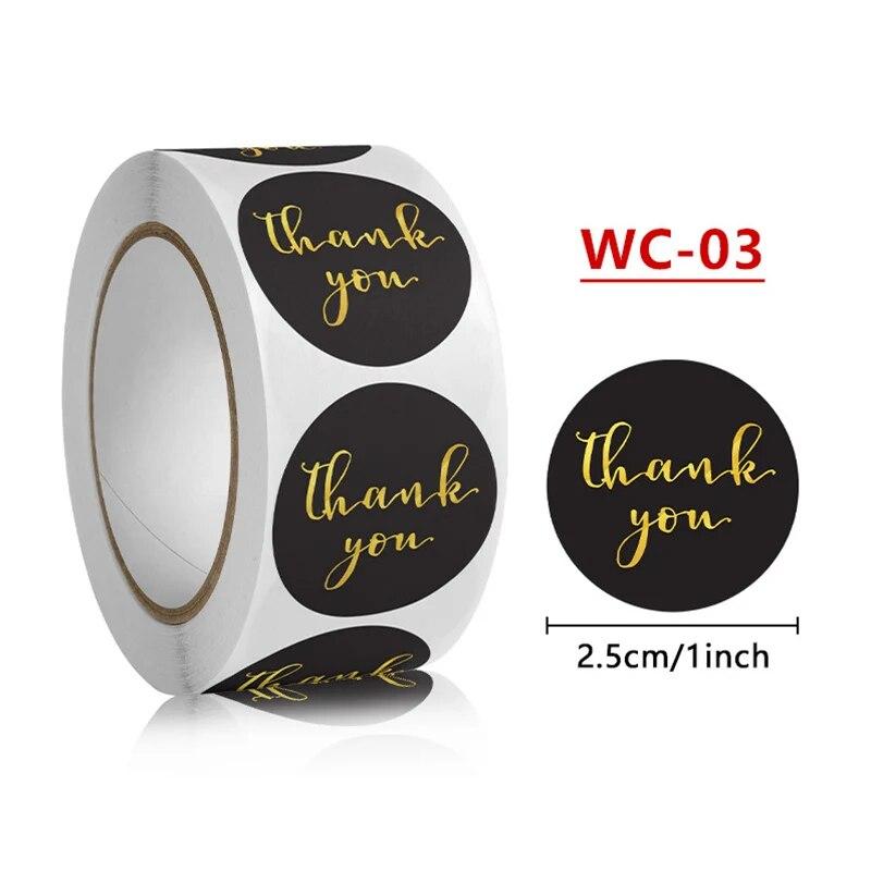

500 шт. 1-дюймовые наклейки с благодарностью для запечатывания конвертов, канцелярские принадлежности, ручная работа, свадебный подарок, украшение, наклейка, новая